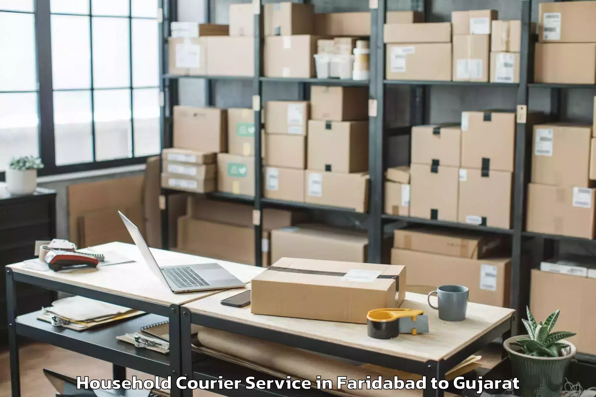 Affordable Faridabad to Keshod Household Courier